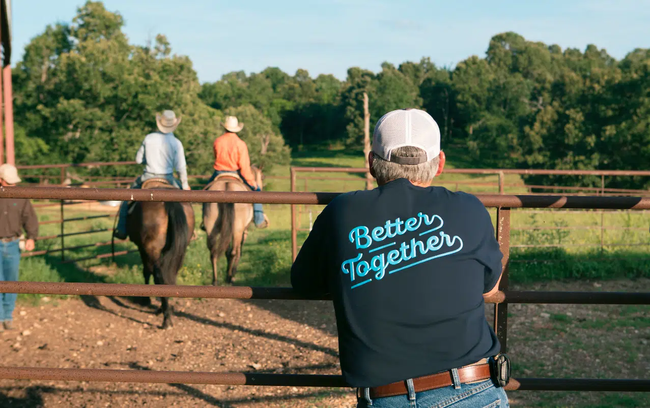 Better Together shirt back in front of horses